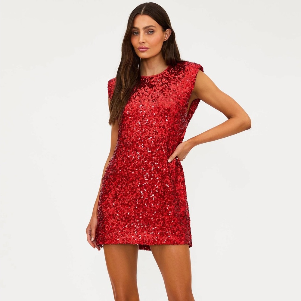Beach Riot Red Sequin Mini Dress